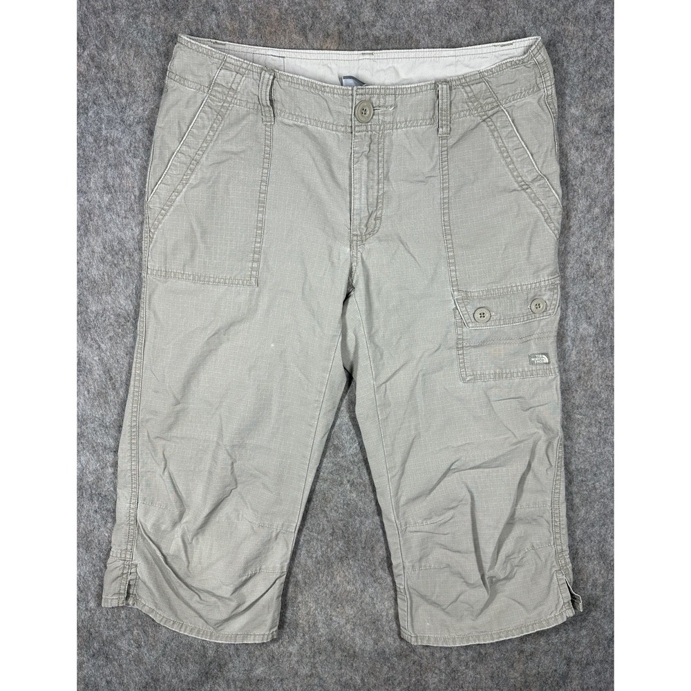 The North Face Womens Cargo Capri Pants Size 10 Khaki Cotton Outdoor